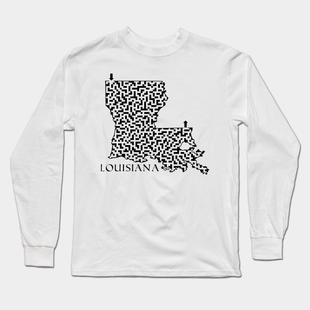 State of Louisiana Maze Long Sleeve T-Shirt by gorff